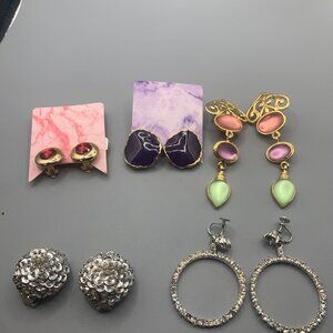 Lot of 4 Older Assorted Clip On Earrings